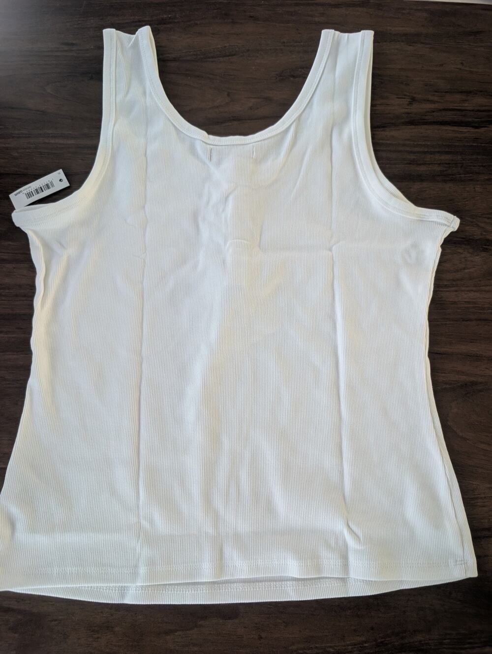 AMAZON ESSENTIALS WHITE RIBBED HENLEY TANK TOP SHIRT XL NEW